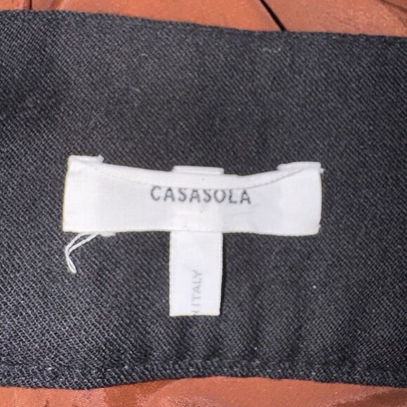 CASASOLA Brown Silk Blend Stretch Midi Full A-Line Skirt Women Sz 40 Small Italy - Picture 12 of 12